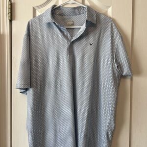 Callaway Opti Dri Golf Shirt Mens - Lg Gray AOP Golfball